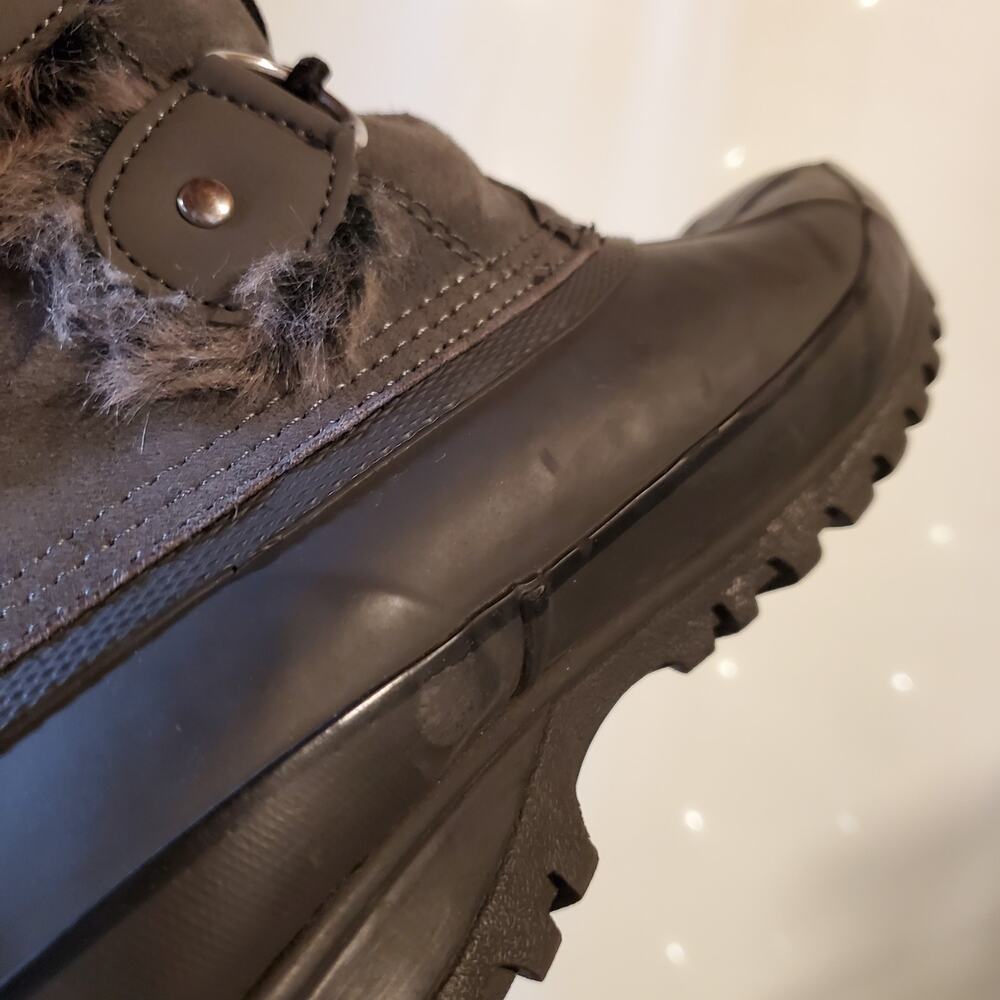 Khombu Artic Faux Fur Lined Leather Arctic Winter Duck Gray Boot Women's 6 - Picture 14 of 15